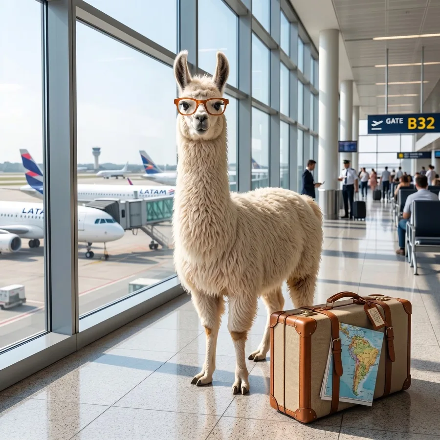 Llama en aeropuerto para el bloque profesional e ingles para negocios